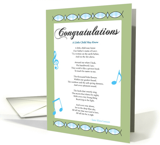 A Little Child May Know - Baby Shower Boy card (800936)