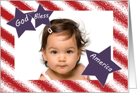 Patriotic Red White and Blue God Bless America Blank Inside card