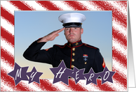 My Hero Red White and Blue with Stars and Stripes Custom card