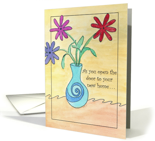 Painted Flowers for New home card (819122)