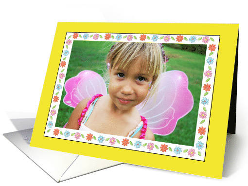 Spring Flowers Photo Frame Blank Inside Customizable card (914450)