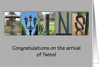 Photo letter Twins card