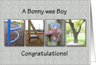 Photo letter Bonny wee boy card
