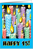Sparkly candles -15th Birthday card
