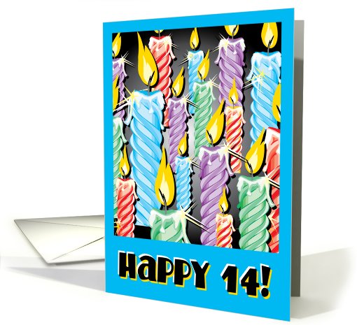 Sparkly candles -14th Birthday card (454603)