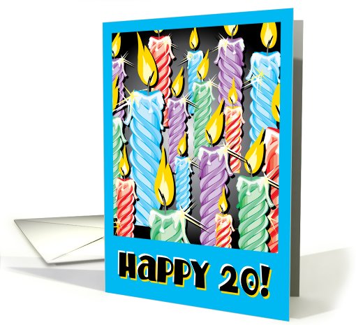 Sparkly candles -20th Birthday card (454628)