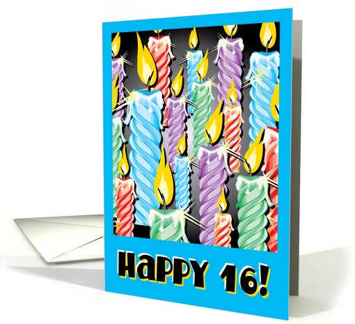 Sparkly candles -16th Birthday card (454634)