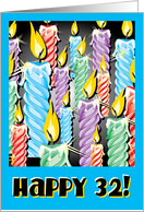 Sparkly candles -32nd Birthday card