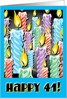 Sparkly candles -41st Birthday card