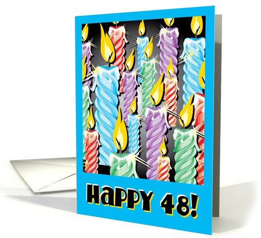 Sparkly candles -48th Birthday card (455148)