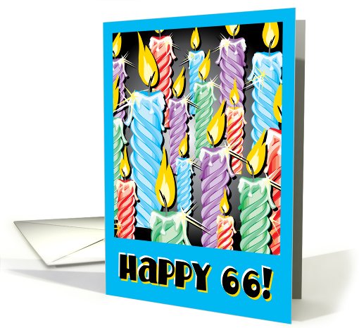 Sparkly candles -66th Birthday card (455168)