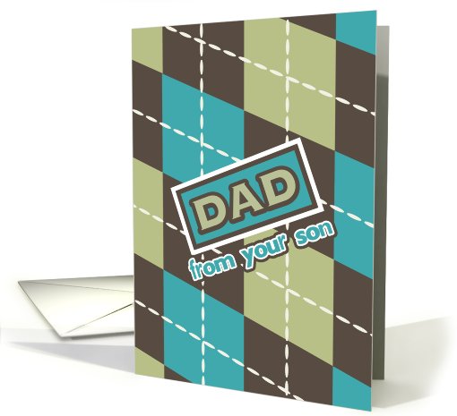 Dad argyle - birthday from son card (456971)