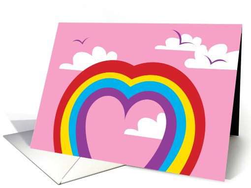 Rainbow heart - thinking of you card (464569)