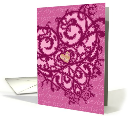 Filigree heart- blank card (464647)