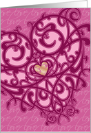 Filigree heart- blank card