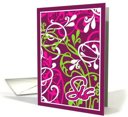 vines - birthday sister card (464817)