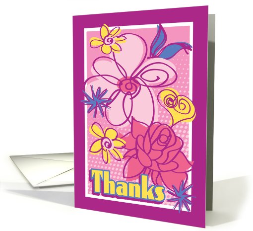 Flower doodles - thank you card (465286)