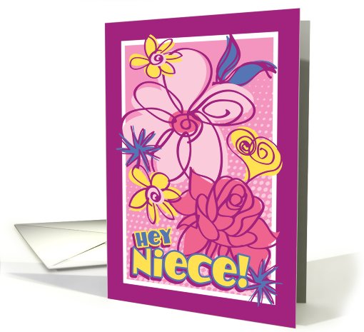 Flower doodles - niece birthday card (465467)