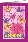 Flower doodles - niece birthday card