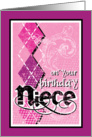 Fashion Argyle - birthday niece card