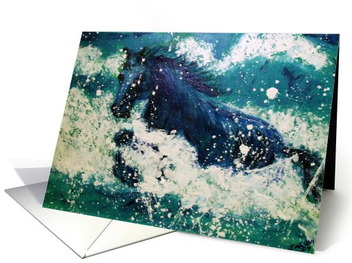 Ocean horse birthday card (451864)