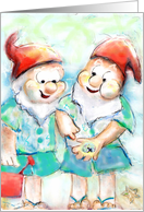 Happy Birthday -Gnomes at the beach card