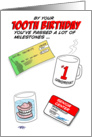 Humorous 100th Birthday Card -Old age milestones. card