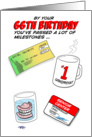 Humorous 66th Birthday Card -Old age milestones. card