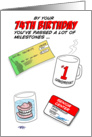 Humorous 74th Birthday Card -Old age milestones. card