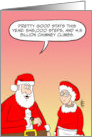 Funny Christmas card - Santa sharing his fitness stats on his tech. card