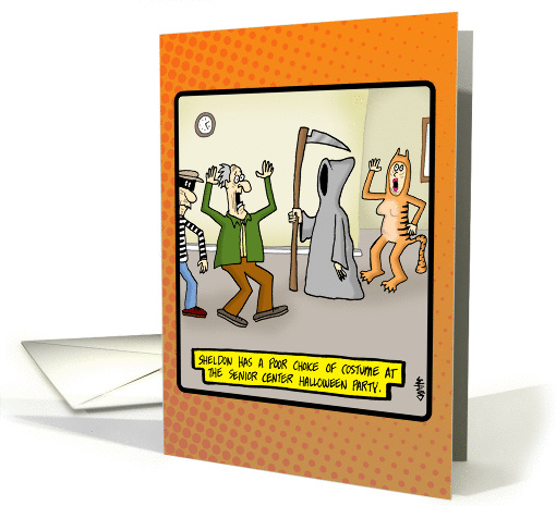 Funny Halloween card - grim reaper costume at senior... (1319184)