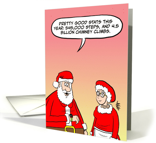 Funny Christmas card - Santa sharing his fitness stats on... (1885762)