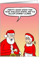 Funny Christmas card - Santa sharing his fitness stats on his tech. card