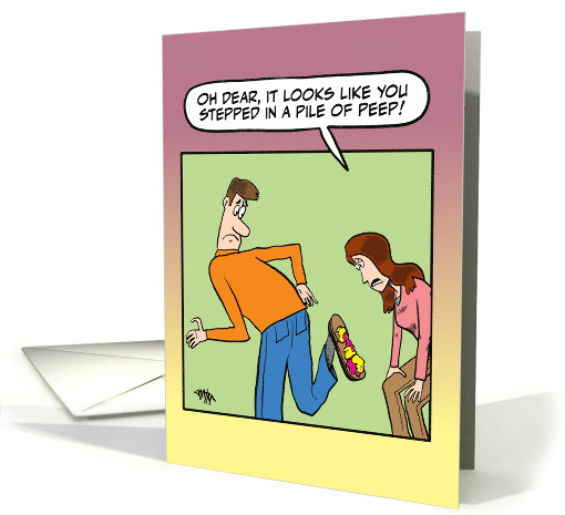 Funny Easter card - Man steps in a pile of Peep card (1885776)