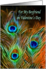 Happy Valentine’s Day for Boyfriend peacock feathers card