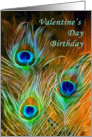 Happy Valentine’s Day birthday for anyone peacock feathers card