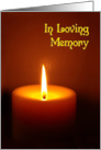 In Loving Memory lit candle remembrance of death card