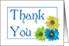 Thank You three daisies general blank inside card