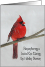 Remembering a Loved One During the Holiday Season red cardinal snow card