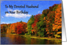 Happy Birthday Husband autumn scene card