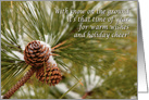 snow covered pine cones Season’s Greetings card