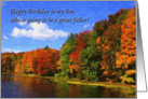 Happy Birthday Son and Father to Be autumn scene card