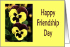 Happy Friendship Day two pansy flowers card