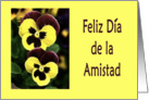 Feliz Da de la Amistad pansy flores card