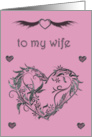 Valentine’s Day wife decorative heart metallic look card