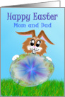Happy Easter bunny Mom and Dad card