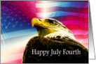 Happy July 4th flag eagle card