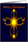 Merry Christmas digital art fractal cross card