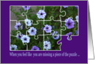 encouragement petunia puzzle for Grandmother card