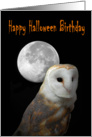 Happy Birthday Halloween owl card